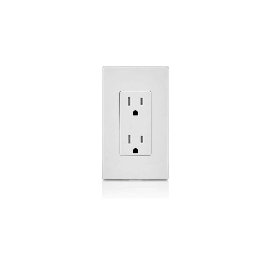 T5325-W 15 Amp 125 Volt, TR, Decora Duplex (White) wall plates - Light52 - LED Lighting Electrical Suppliers