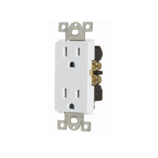 Decorator 15A/125V  Standard Duplex Outlet - White - Light52.com