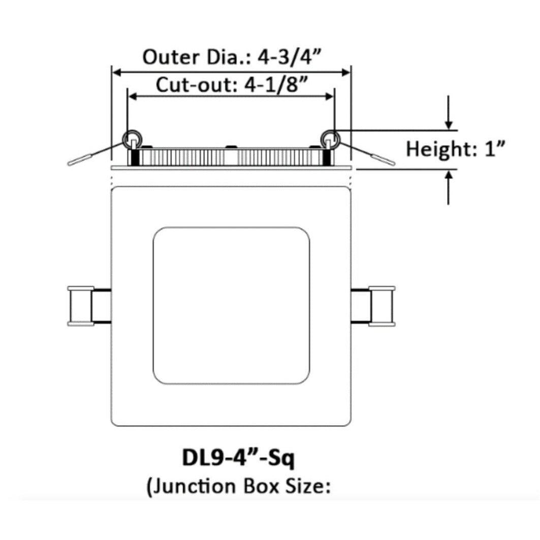 4" Square LED Slim Panel Light 3CCT - Light52.com