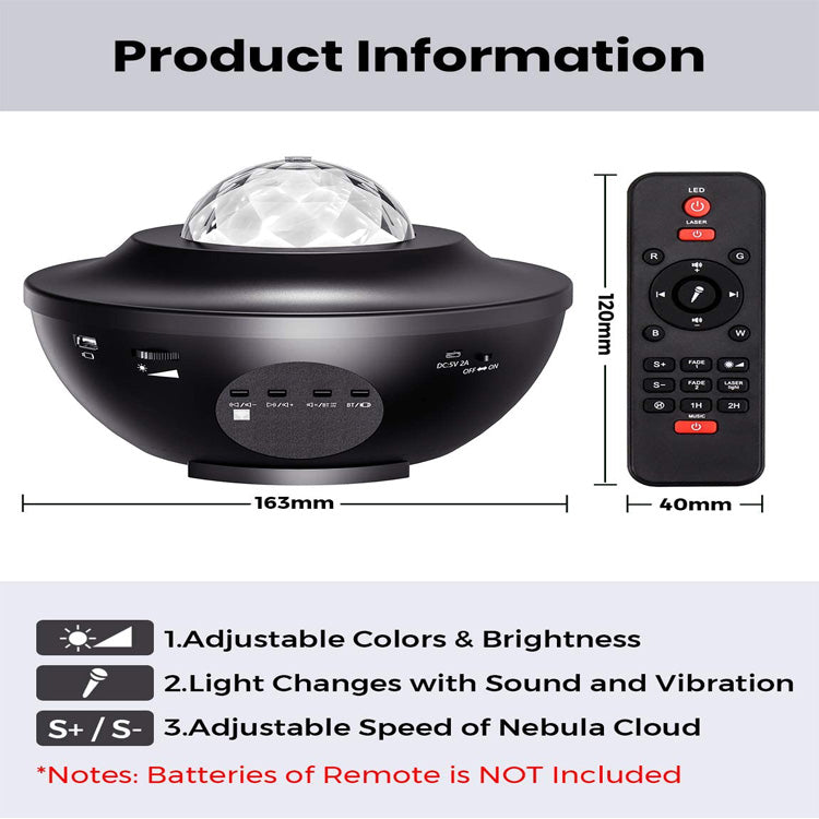 3 in 1 Galaxy Projector Star Projector LED Cloud Light Bluetooth - Light52.com