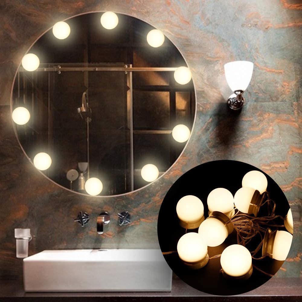 Vanity Mirror Light 10 Bulb USB 3 Color modes dimmable - Light52.com